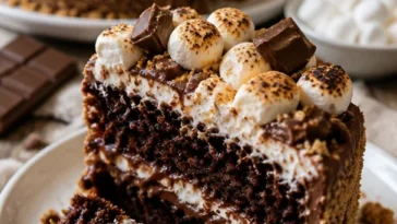 Leckerer Brownie-Trifle mit Schichten aus Brownies und Sahne.