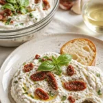 Cremiger Burrata Dip serviert mit frischen Gemüsesticks