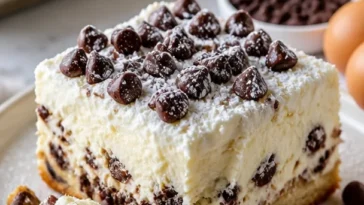 Delizioso Cannoli-Käsekuchenriegel auf einem Teller serviert.