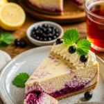 Käsekuchen mit schwarzen Johannisbeeren - leckeres CASSIS CHEESECAKE Rezept