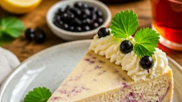 Käsekuchen mit schwarzen Johannisbeeren - leckeres CASSIS CHEESECAKE Rezept