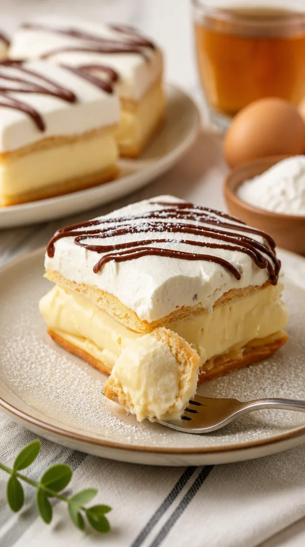 Creme Puff Kuchen: Ein köstliches Dessert-Rezept mit zarter Cremefüllung.