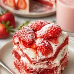 Ein köstlicher Erdbeer-Glückskuchen mit frischen Erdbeeren und samtiger Creme