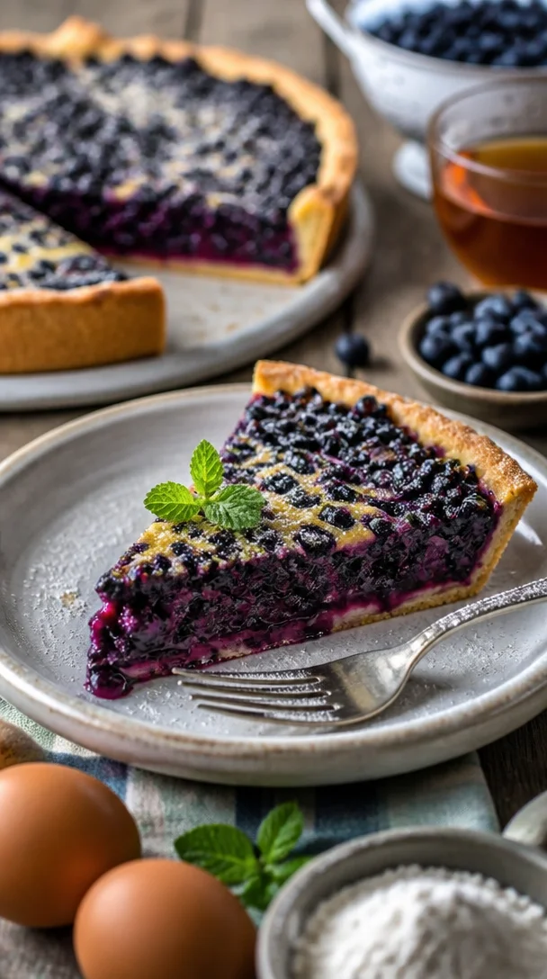 Großmuttis Heidelbeerkuchen mit frischen Heidelbeeren und luftiger Konsistenz