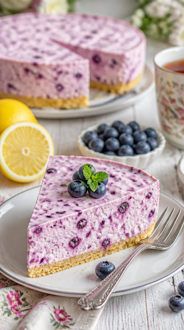 Leckere Heidelbeer Quark Torte mit frischen Heidelbeeren und cremiger Quarkfüllung