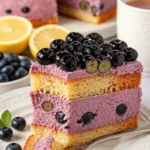 Delectable Heidelbeertorte mit frischen Heidelbeeren und Sahne