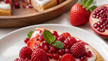 Herzfruchtpizza für einen romantischen Valentinstag
