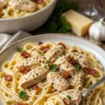 Hühnchen Carbonara mit cremiger Sauce ohne Sahnegericht