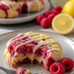 Irresistible Weiße Schokolade Kekse mit Zitronen und Himbeeren auf einem Teller