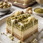 Kalte Schichten mit Pistaziencreme als erfrischendes Dessert