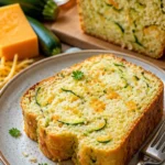 Helles Käse-Zucchini-Brot frisch aus dem Ofen mit goldbrauner Kruste