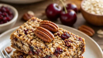 Kirsche-Pekannuss-Granola-Riegel aus gesunden Zutaten