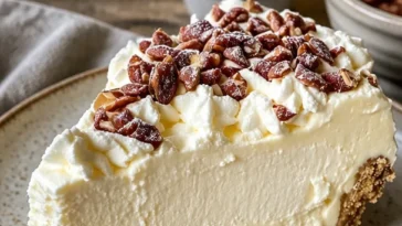 Klassischer New-York-Käsekuchen mit cremiger Füllung und krossem Boden