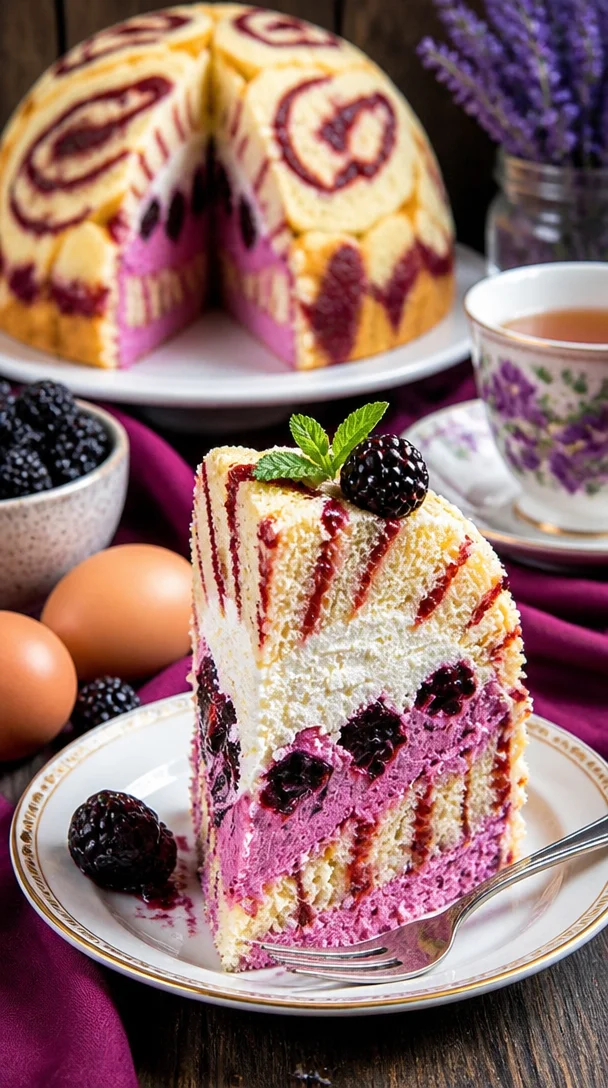 Leckerer Kuppelkuchen mit bunten Toppings auf einem Teller