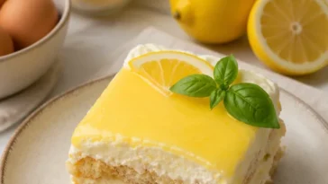 Limoncello Tiramisu mit frischen Limetten und Espresso serviert