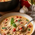 Herzhafte toskanische Suppe in einer Schüssel, ideal für vegane Low-Carb-Mahlzeiten.
