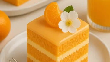 Mini Karottenkuchen auf einem weißen Teller mit einer Glasur