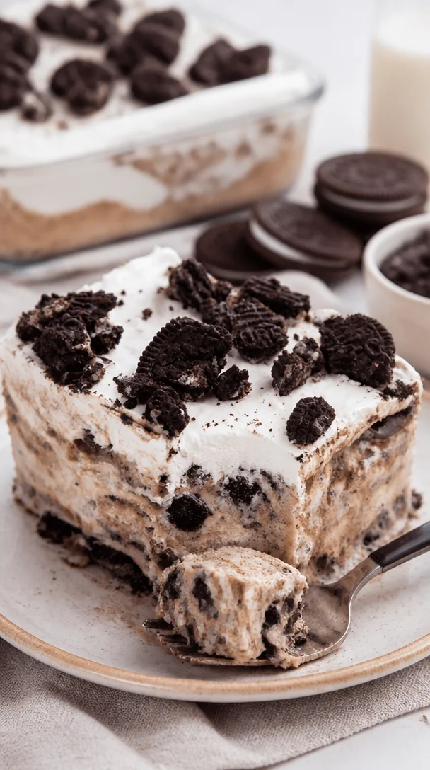 Oreo-Eiscremekuchen mit Oreo-Keksen und schokoladigem Eis