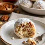 Leckere Pecan-Schneebälle auf einem Teller