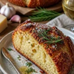 Leckeres Parmesan Knoblauchbrot, frisch gebacken und aromatisch.