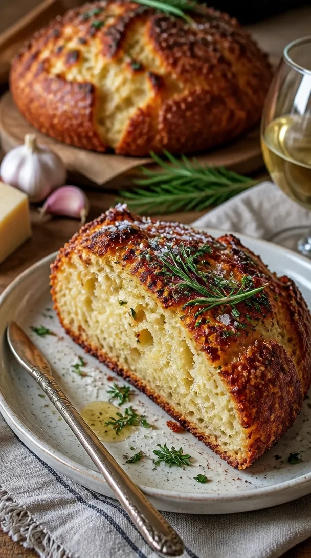 Leckeres Parmesan Knoblauchbrot, frisch gebacken und aromatisch.