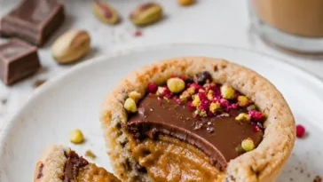 Schokoladenkeks-Karamell-Tassen Rezept mit köstlicher Schokoladenglasur