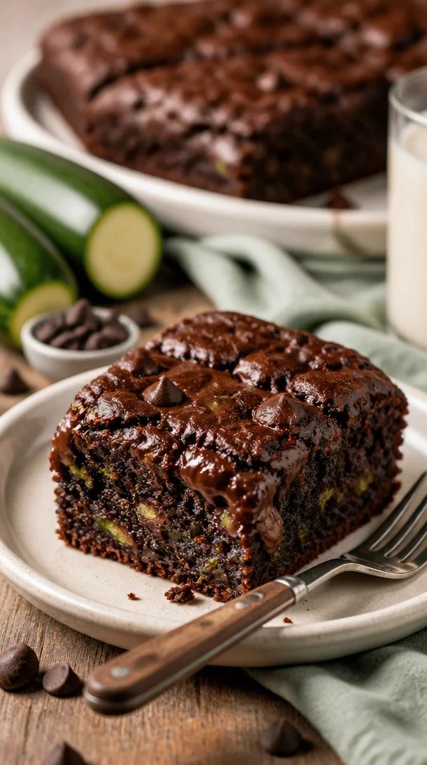Vegane Zucchini-Brownies mit Schokolade und Zucchini, gesundes Rezept