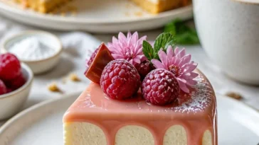 Verführerischer Millionärs-Käsekuchen mit Schokoladentraum, serviert auf einem Teller