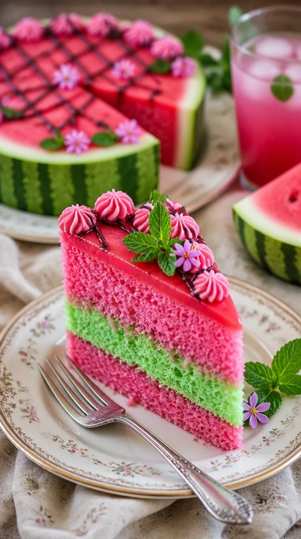 Leckere Wassermelonen Torte, ideal für Sommerpartys und Desserts