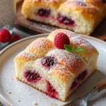 Weiche und luftige Marmeladen-Donut-Focaccia frisch aus dem Ofen
