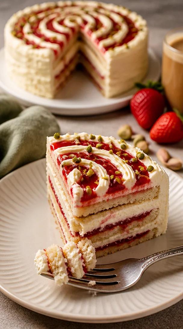 Wiener Prater-Torte mit Schokolade und fruchtiger Füllung auf einem weißen Teller