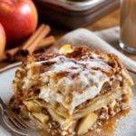Zimtschnecken-Apfel-Lasagne mit Zimt und Äpfeln in einer leckeren Schichtenform