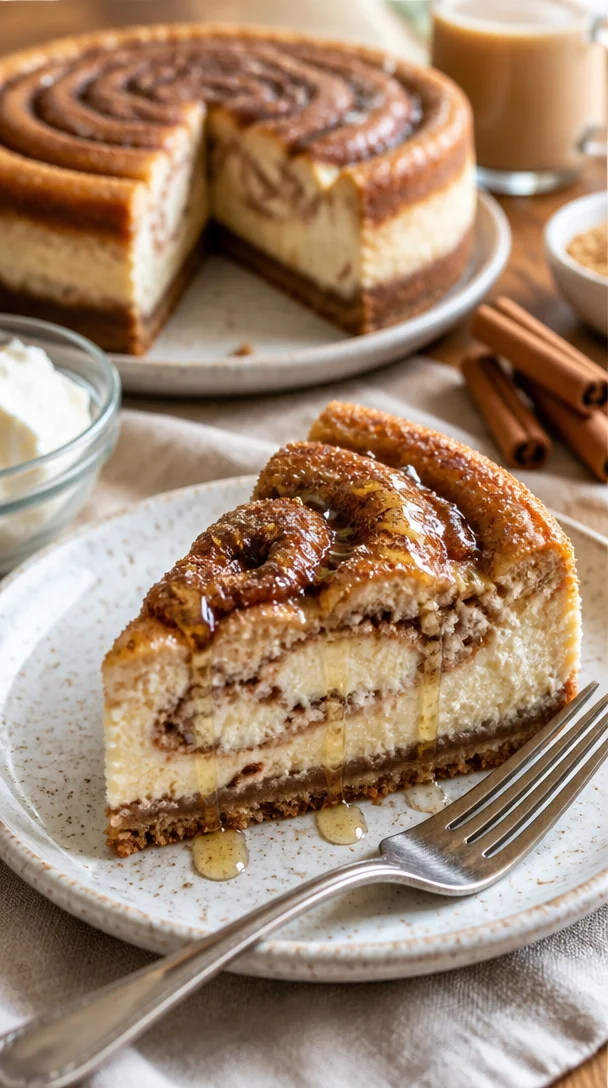 Zimtschnecken-Käsekuchen, cremig und köstlich, perfekt für jede Gelegenheit