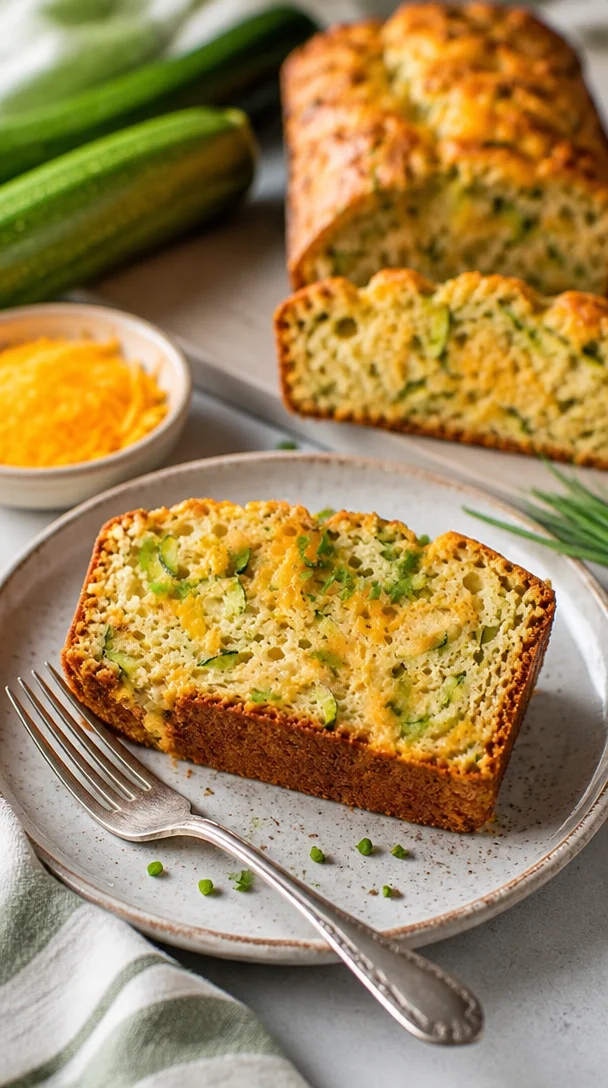 Zucchini Käsebrot mit Käse und frischen Zucchini