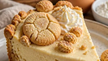 Zuckerplätzchen-Cheesecake mit weicher, cremiger Oberfläche und bunten Streuseln