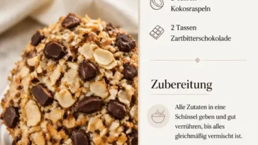 4-Zutaten Schokoladen-Kokosnuss-Kekse auf einem Teller