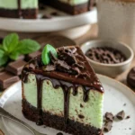 Andes-Minz Mini-Käsekuchen auf einem Teller, perfekt zum Naschen.