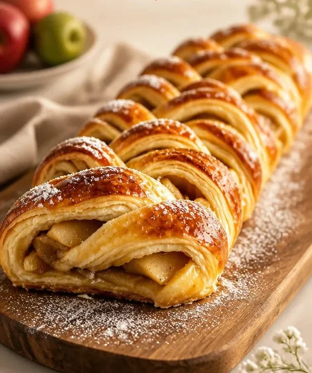 Apfel-gespickter Drachenzopf, ein köstliches traditionelles Gebäck