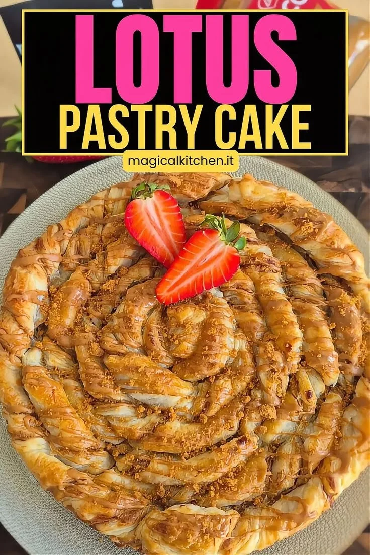Biscoff Blätterteigkuchen mit karamellisiertem Blätterteig und Biscoff-Creme