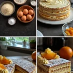 Leckere Blonde Engel Torte auf einem schönen Teller angerichtet