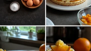 Leckere Blonde Engel Torte auf einem schönen Teller angerichtet