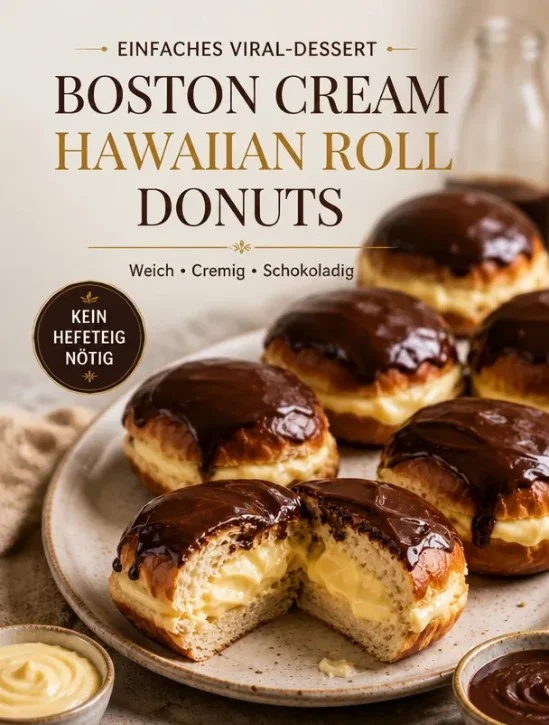Boston Cream Donuts in Form von Hawaiian Rolls