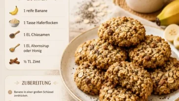 Gesunde Chia-Bananen-Kekse auf einem Teller
