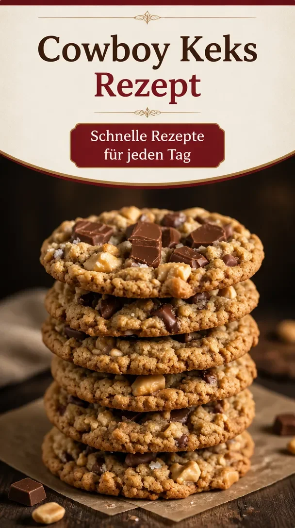 Platte mit Cowboy Cookies aus Hafer, Schokolade und Nüssen