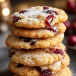 Cranberry-Orange-Shortbread Kekse auf einem Teller arrangiert