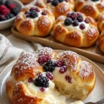 Dekadente dänische Karnevalsbrötchen mit Vanille-Cheesecake-Füllung