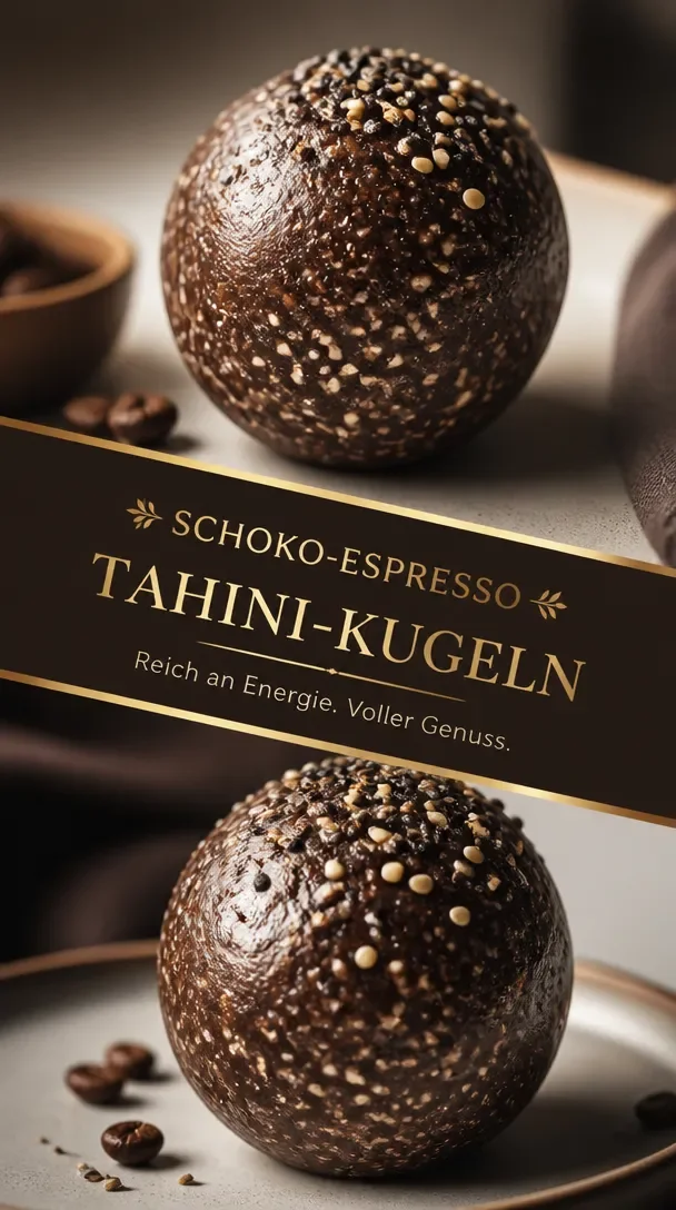 Dekadente Schokoladen-Espresso-Tahini-Bälle für Energie und Genuss.