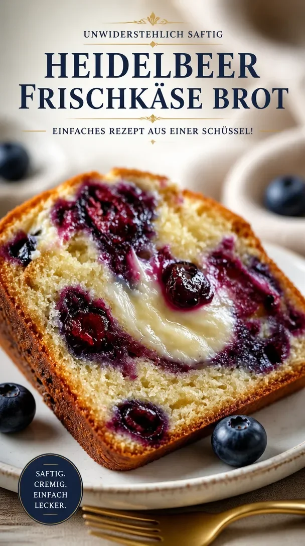 Leckeres Blaubeer-Frischkäsebrot mit Frischkäse und frischen Blaubeeren
