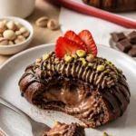 Dubai Schokoladen-Salz-Brot auf einem rustikalen Tisch