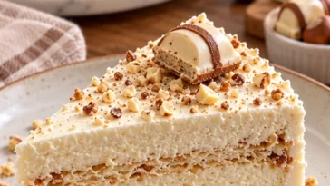Einfache Weiße Bueno Torte mit Schokolade und Nougatcreme